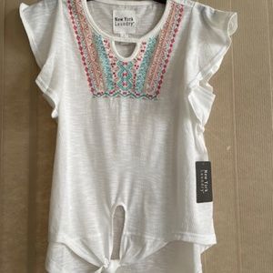 New White Embroidered Top